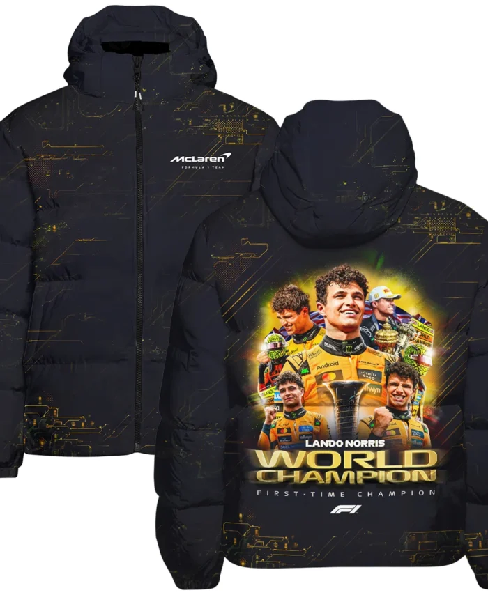First Time Champion Lando Norris McLaren F1 Team Down & Puffer Jackets BLNRWDCA11HCJ