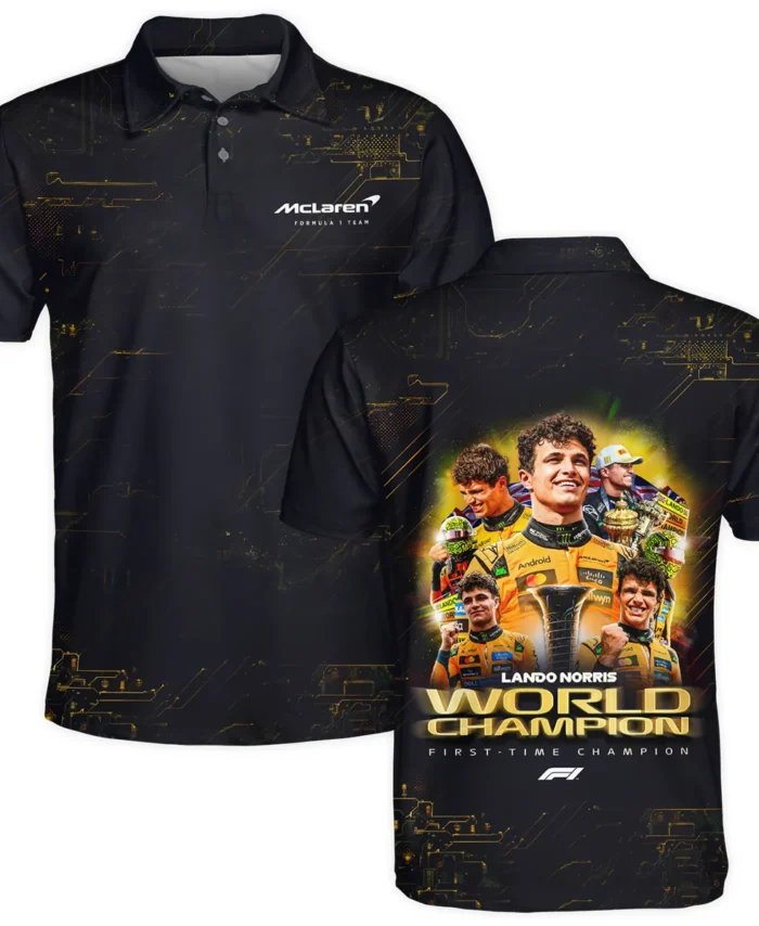 First Time Champion Lando Norris McLaren F1 Team Polo Shirt BLNRWDCA11PL