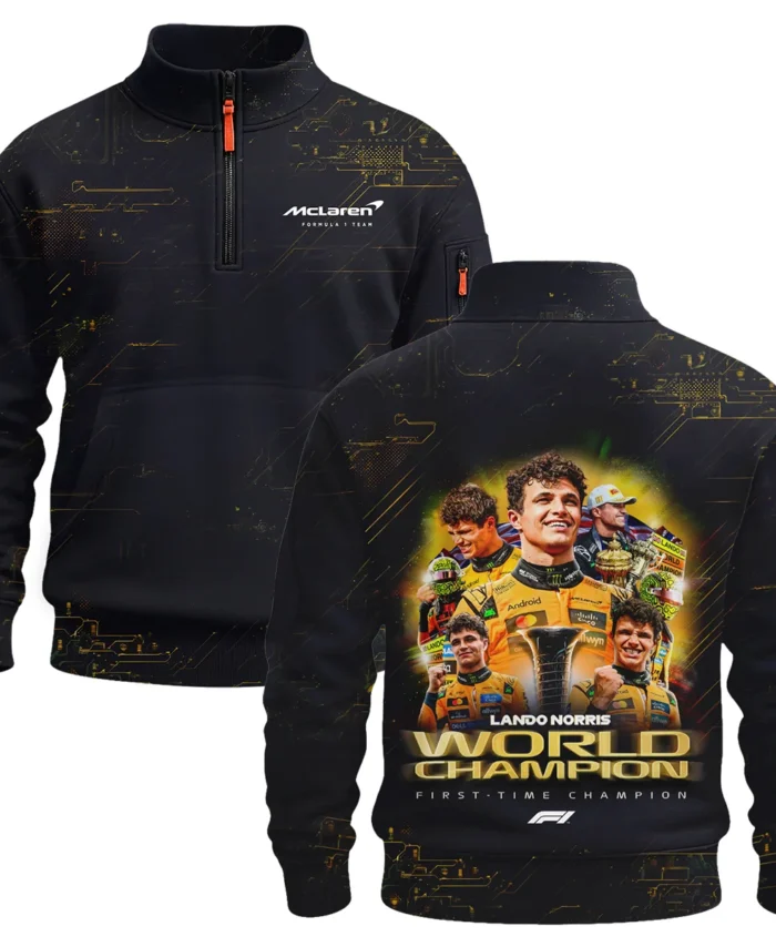 First Time Champion Lando Norris McLaren F1 Team Sweatshirt Zipper BLNRWDCA11SHZ