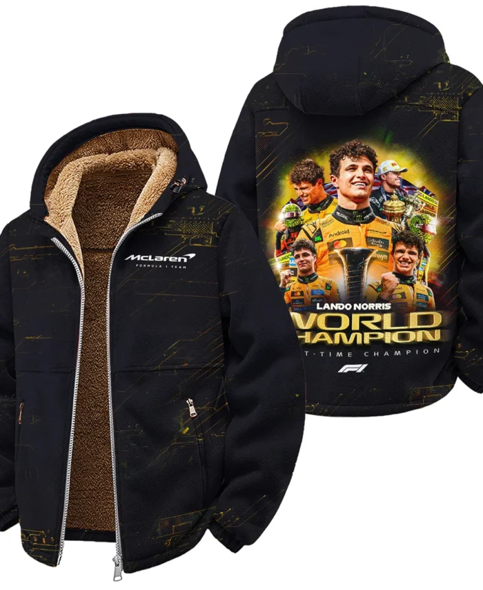 First Time Champion Lando Norris McLaren F1 Team Winter Fleece Jacket BLNRWDCA11WFJ