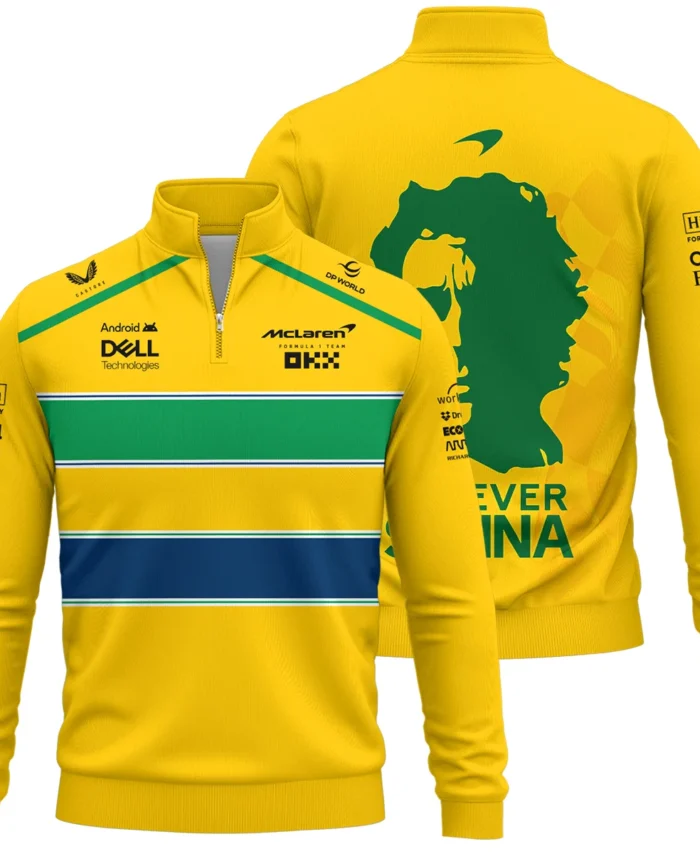 Forever Ayrton Senna McLaren F1 Exclusive Quarter-Zip Sweatshirt BLF13625A2QZS
