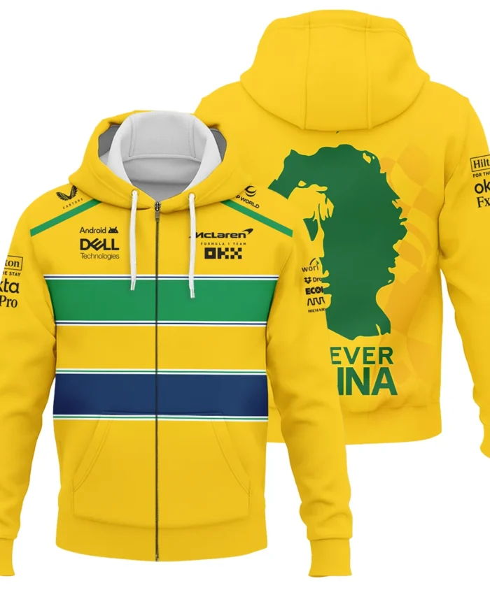 Forever Ayrton Senna McLaren F1 Exclusive Zipper Hoodie BLF13625A2ZHD
