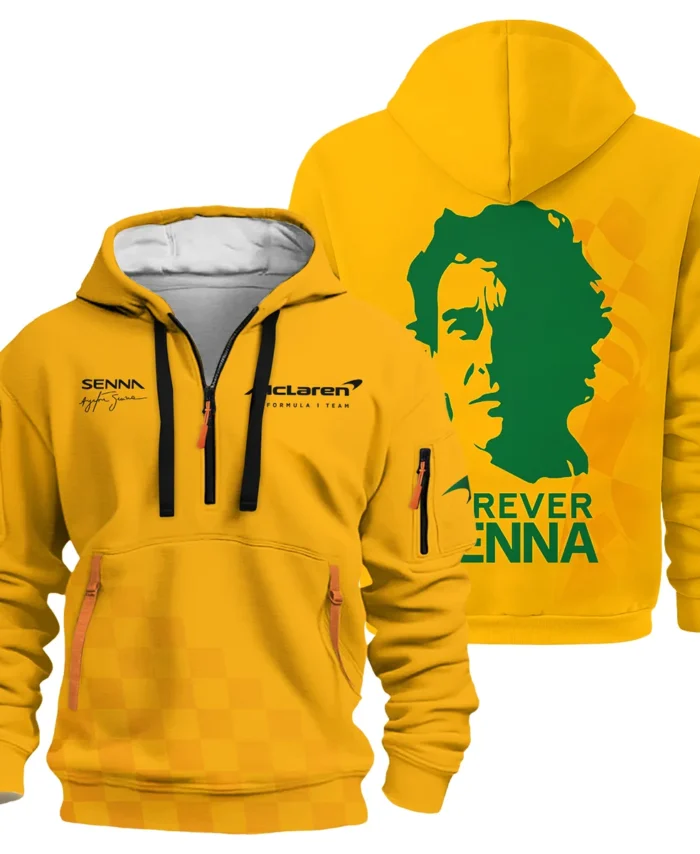 Forever Senna McLaren Formula One Exclusive Hoodie Half Zipper BLF1190525A3HDF