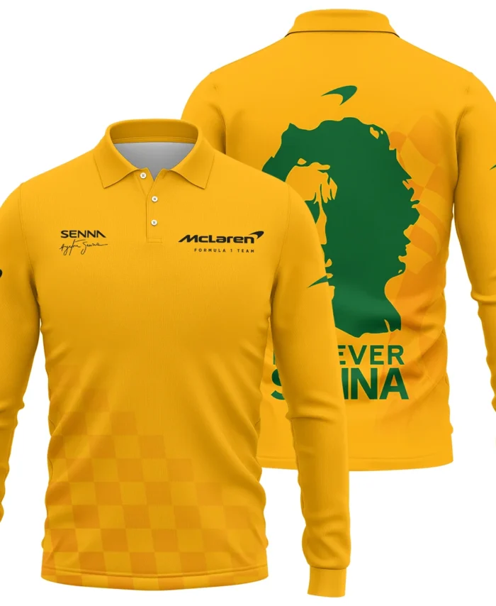 Forever Senna McLaren Formula One Exclusive Long Polo Shirt BLF1190525A3LPL