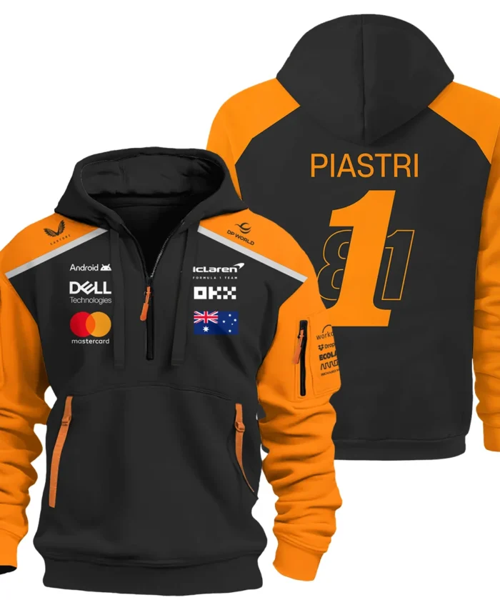 From #81 To #1 Oscar Piastri McLaren F1 Limited Edition Hoodie Half Zipper BL4725A1HDF