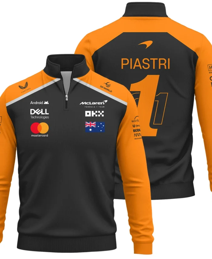 From #81 To #1 Oscar Piastri McLaren F1 Limited Edition Quarter-Zip Sweatshirt BL4725A1QZS