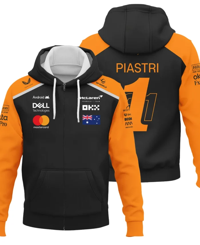 From #81 To #1 Oscar Piastri McLaren F1 Limited Edition Zipper Hoodie BL4725A1ZHD