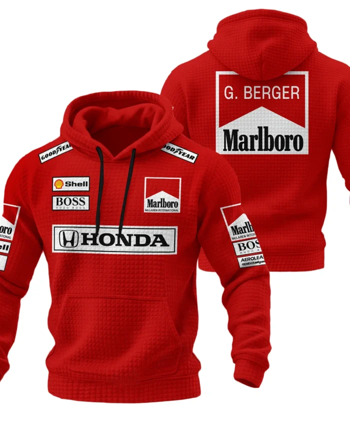 Gerhard Berger McLaren F1 Teamwear Hoodie Quilted Waffle BLGB261025A2HQW