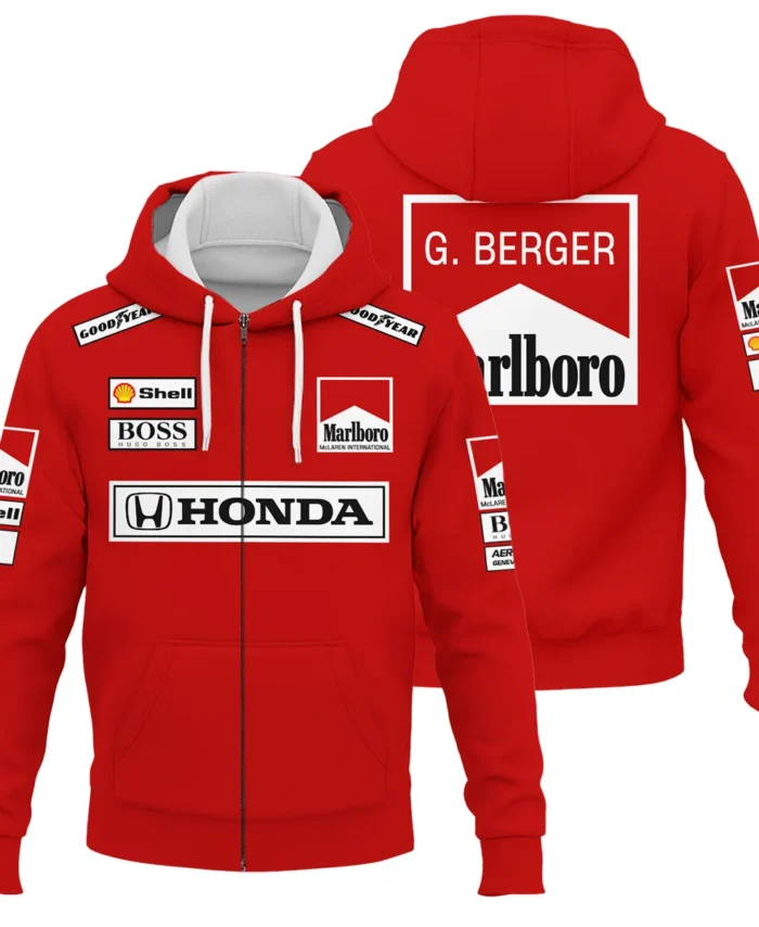Gerhard Berger McLaren F1 Teamwear Zipper Hoodie BLGB261025A2ZHD
