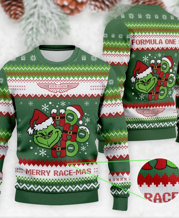 Hohoho The Grinch Aston Martin Formula 1 - Ugly Sweater BLVAF1220925A15AM