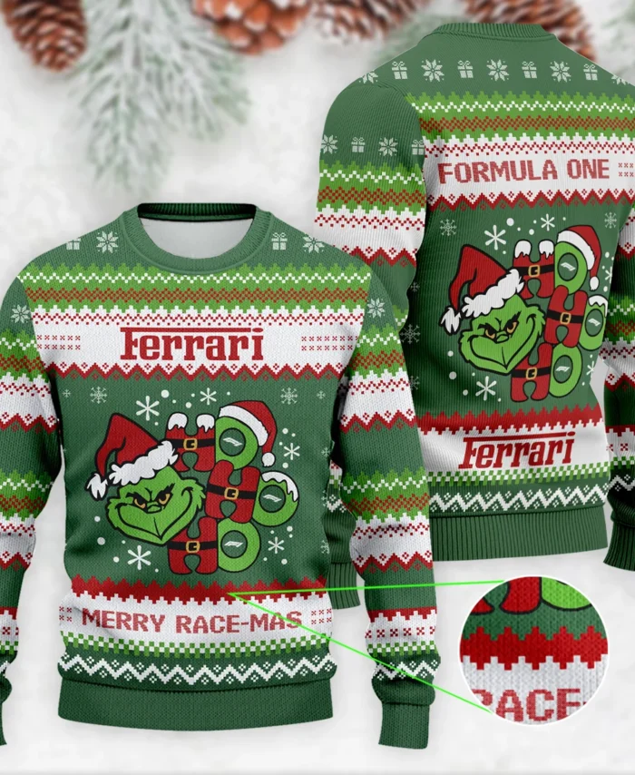 Hohoho The Grinch Ferrari Formula 1 - Ugly Sweater BLVAF1220925A15FRR