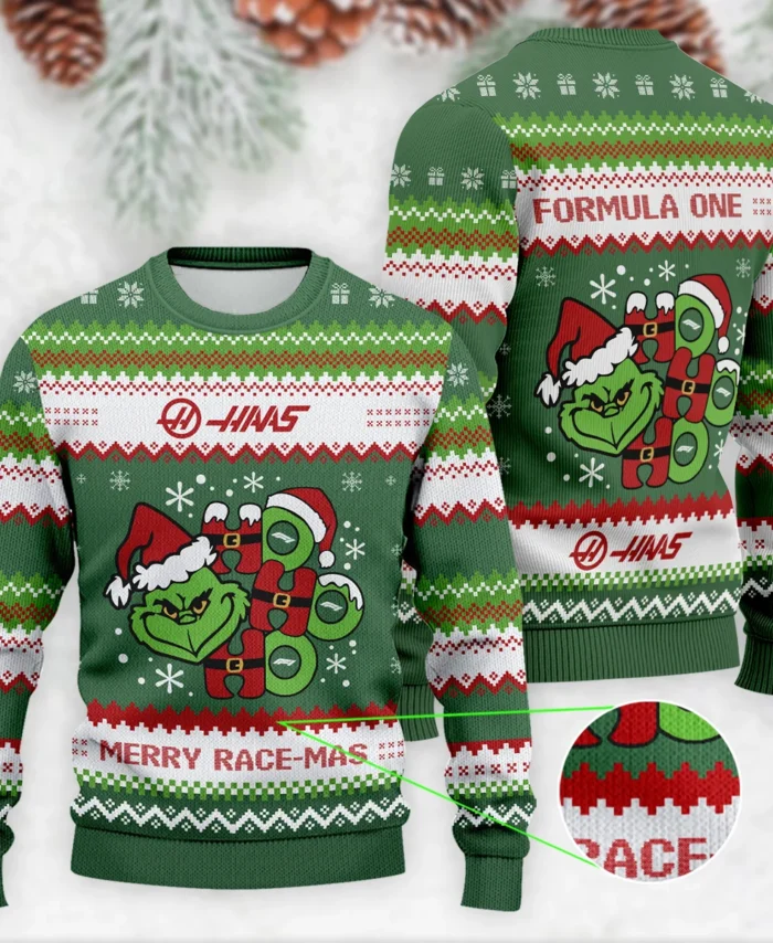 Hohoho The Grinch Haas Formula 1 - Ugly Sweater BLVAF1220925A15HAAS