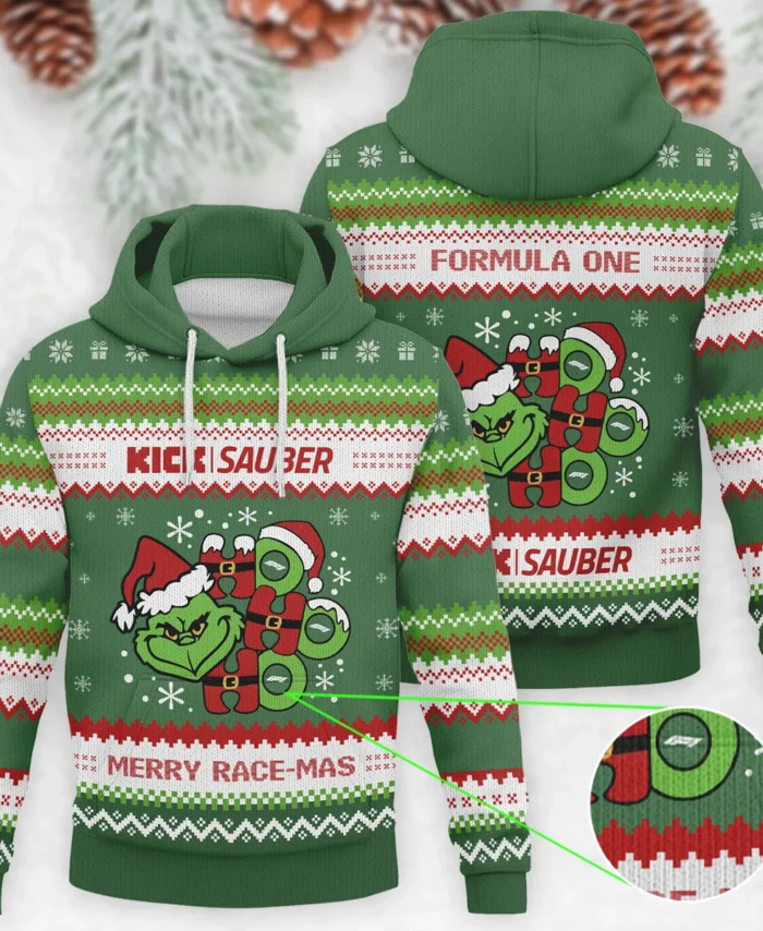 Hohoho The Grinch Kick Sauber Formula 1 - Knitted Hoodie BLVAF12209250A15KS
