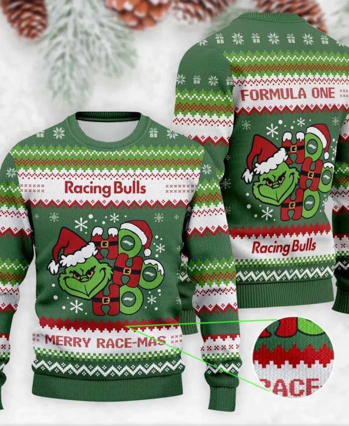 Hohoho The Grinch Racing Bulls Formula 1 - Ugly Sweater BLVAF1220925A15RAC