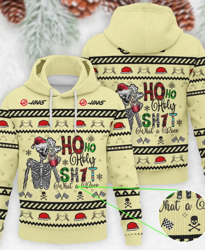 HolySh What A Race Haas Formula 1 - Knitted Hoodie BLVAF12209250A21HAAS