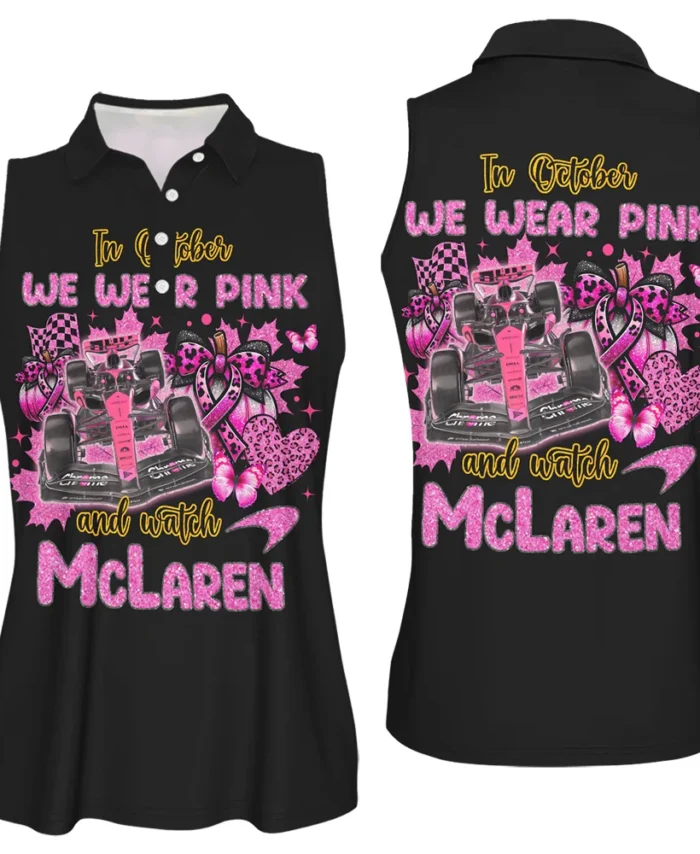 In October We Wear Pink McLaren x Pumpkin Women Sleeveless Polo BLMCL7925A2VPO