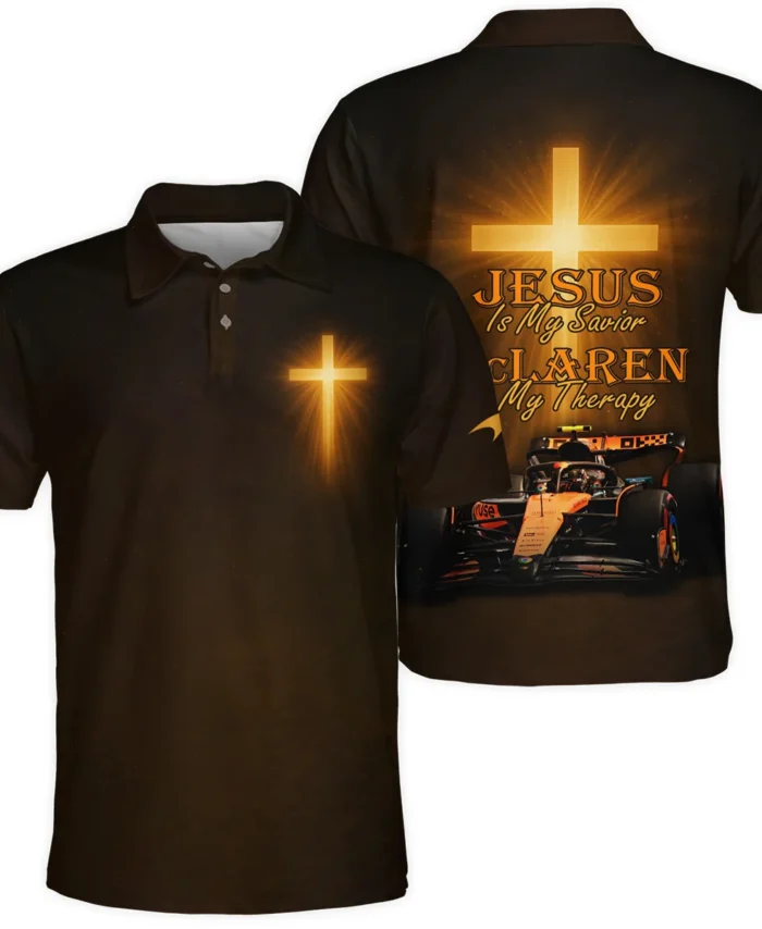 Jesus is my Savior McLaren is my Therapy - Polo Shirt BLMCL251025A1PL