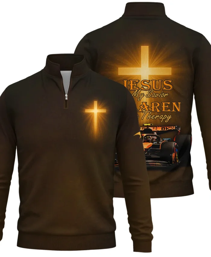 Jesus is my Savior McLaren is my Therapy - Quarter-Zip Sweatshirt BLMCL251025A1QZS