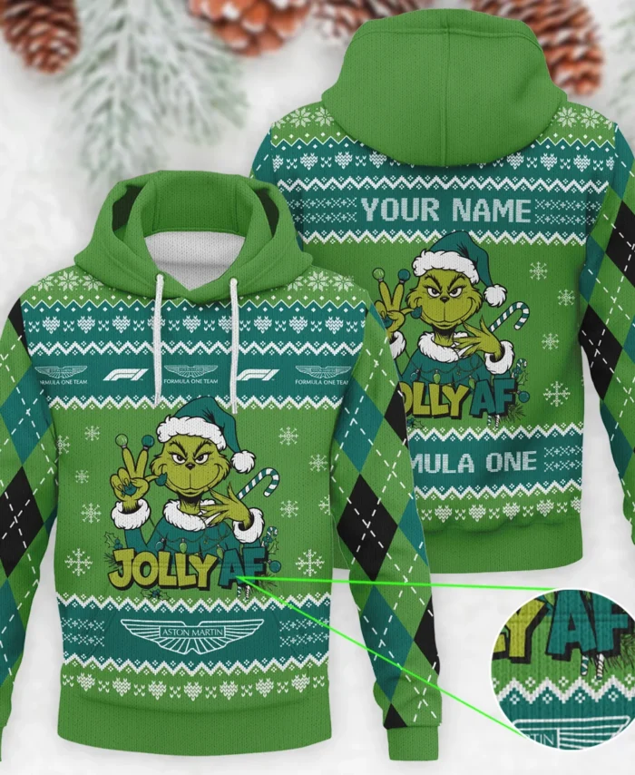 Jolly AF The Grinch Aston Martin Formula 1 - Knitted Hoodie BLVAF12209250A16AM