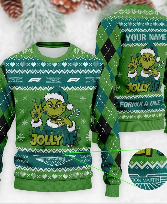 Jolly AF The Grinch Aston Martin Formula 1 - Ugly Sweater BLVAF1220925A16AM