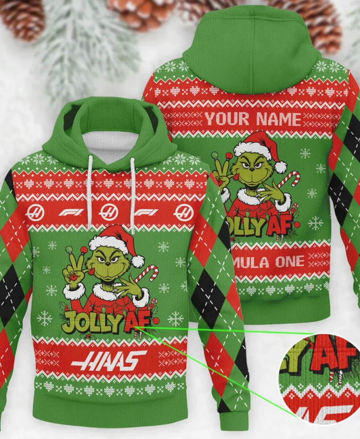 Jolly AF The Grinch Haas Formula 1 - Knitted Hoodie BLVAF12209250A16HAAS