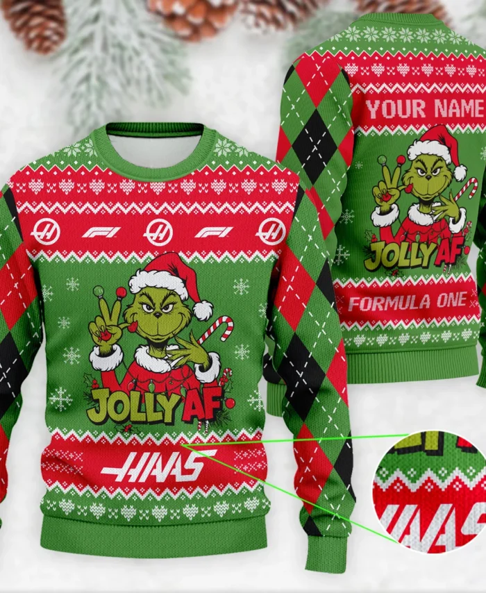Jolly AF The Grinch Haas Formula 1 - Ugly Sweater BLVAF1220925A16HAAS
