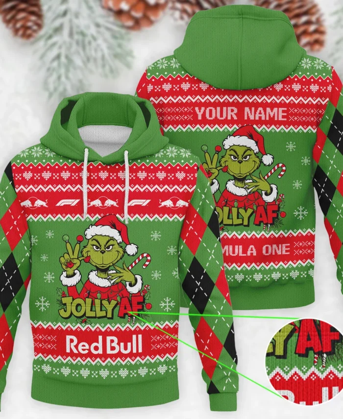 Jolly AF The Grinch Red Bull Racing Formula 1 - Knitted Hoodie BLVAF12209250A16RBR