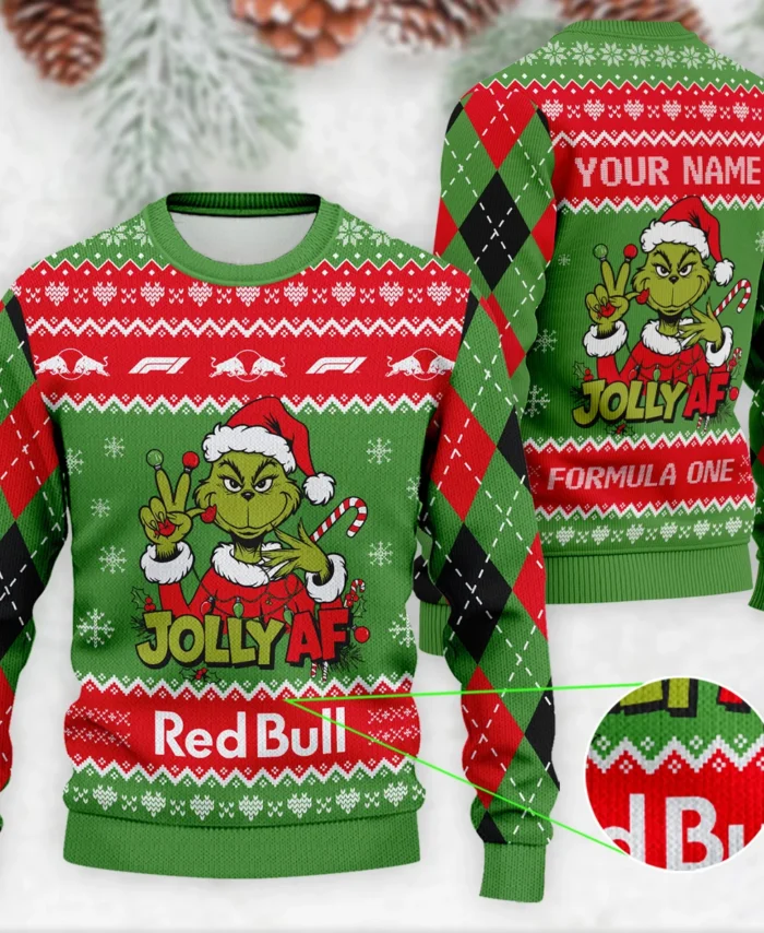 Jolly AF The Grinch Red Bull Racing Formula 1 - Ugly Sweater BLVAF1220925A16RBR