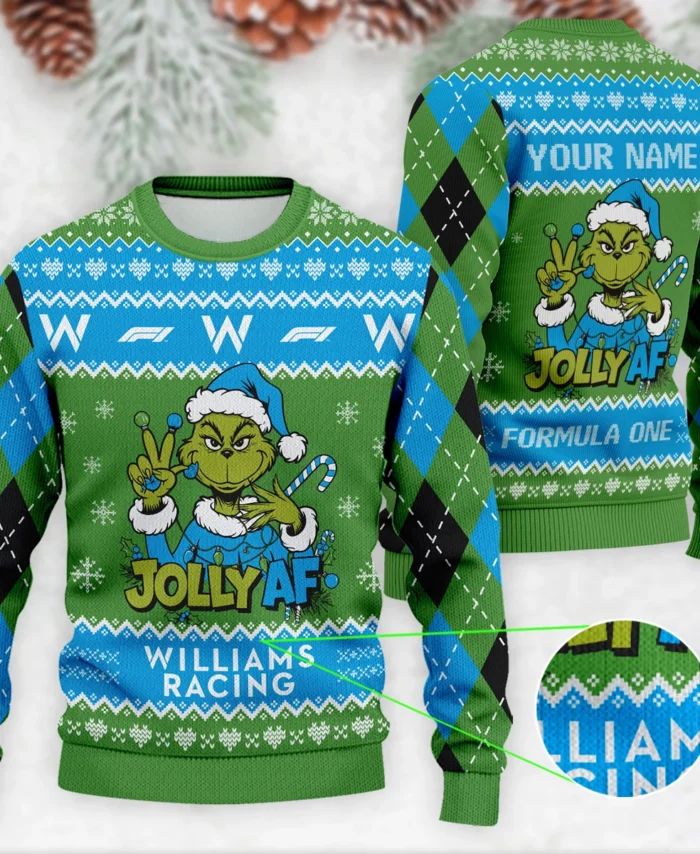 Jolly AF The Grinch Williams Formula 1 - Ugly Sweater BLVAF1220925A16WIL