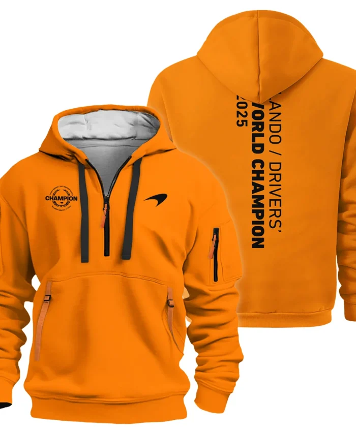 Lando Norris 2025 Drivers’ World Champion McLaren F1 Team Hoodie Half Zip BLVALN051225A4HDF