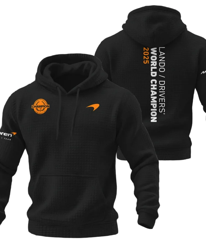 Lando Norris 2025 Drivers’ World Champion McLaren F1 Team Hoodie Quilted Waffle BLVALN051225A3HQW