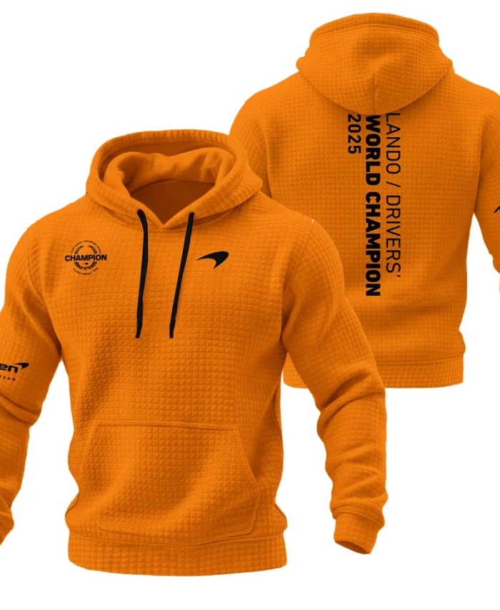Lando Norris 2025 Drivers’ World Champion McLaren F1 Team Hoodie Quilted Waffle BLVALN051225A4HQW