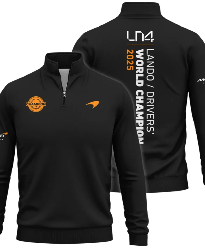 Lando Norris 2025 Drivers’ World Champion McLaren F1 Team Quarter-Zip Sweatshirt BLVALN051225A3QZS