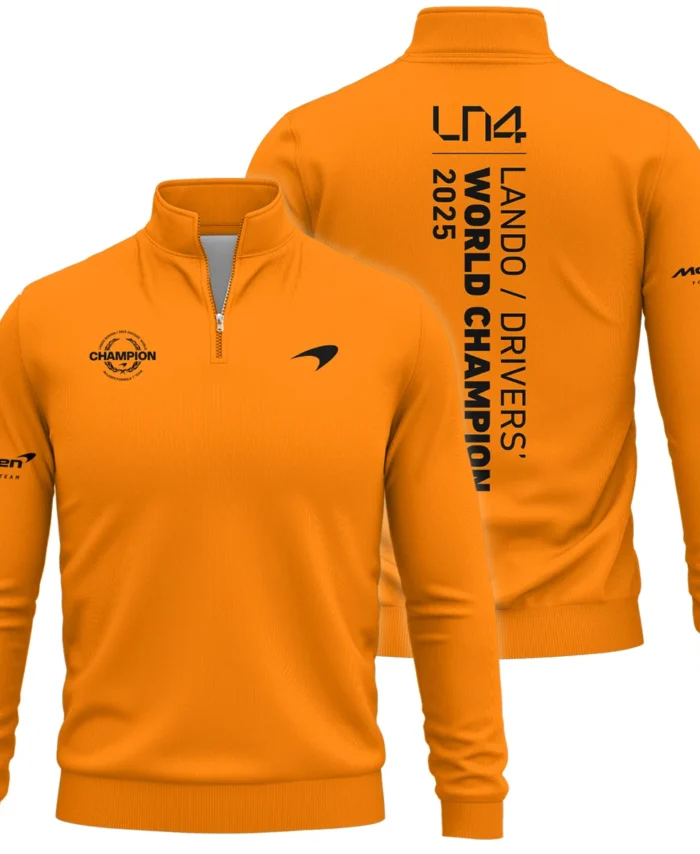 Lando Norris 2025 Drivers’ World Champion McLaren F1 Team Quarter-Zip Sweatshirt BLVALN051225A4QZS