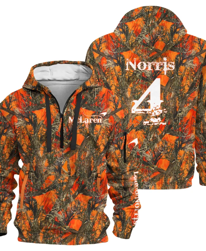 Lando Norris Hunting Camo McLaren F1 Hoodie Half Zipper BLNR2825A1HDF
