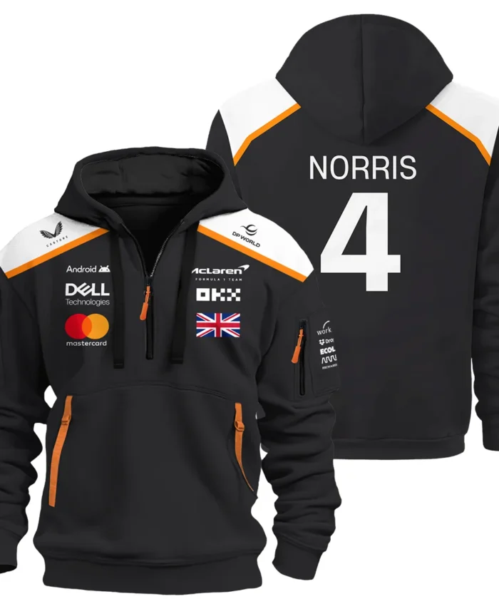 Lando Norris LN4 McLaren F1 Exclusive Hoodie Half Zipper BLF19625A2HDF