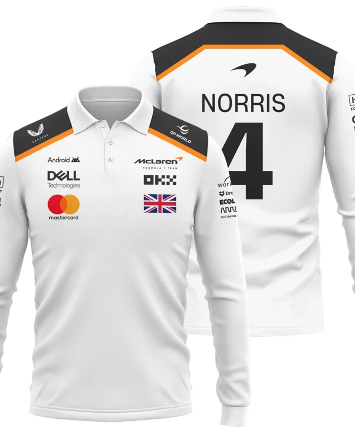 Lando Norris LN4 McLaren F1 Exclusive Long Polo Shirt BLF19625A1LPL