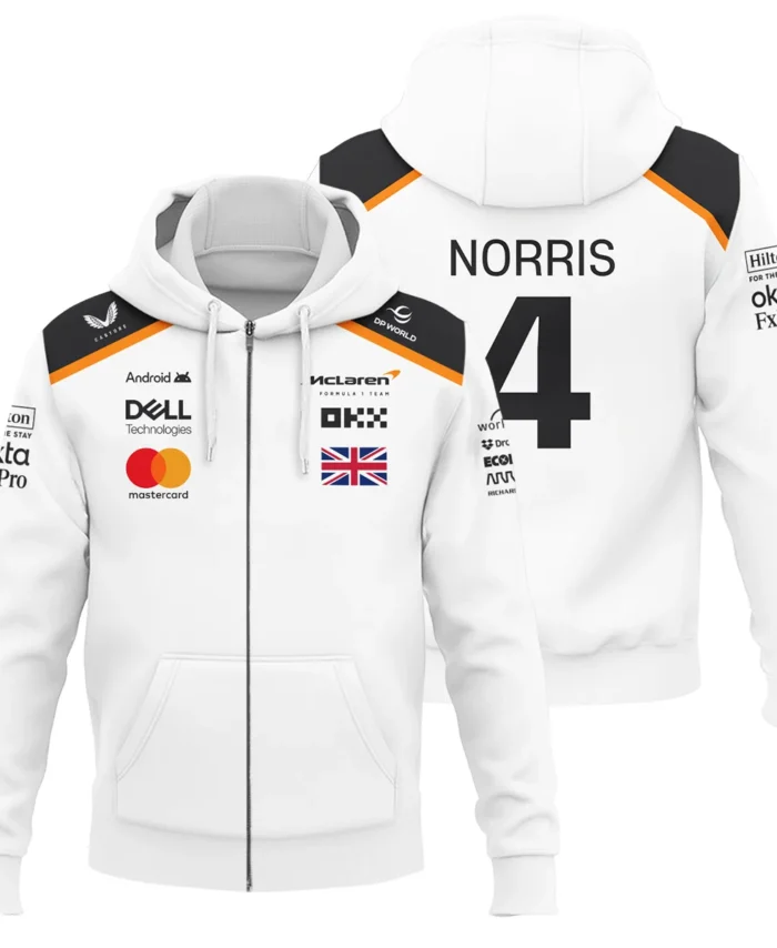 Lando Norris LN4 McLaren F1 Exclusive Zipper Hoodie BLF19625A1ZHD