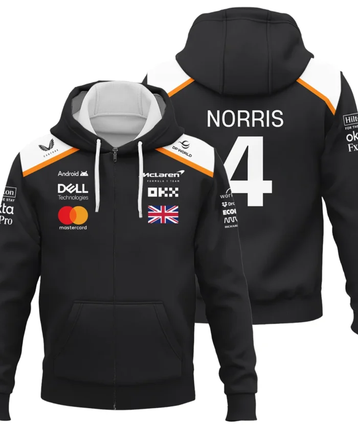 Lando Norris LN4 McLaren F1 Exclusive Zipper Hoodie BLF19625A2ZHD