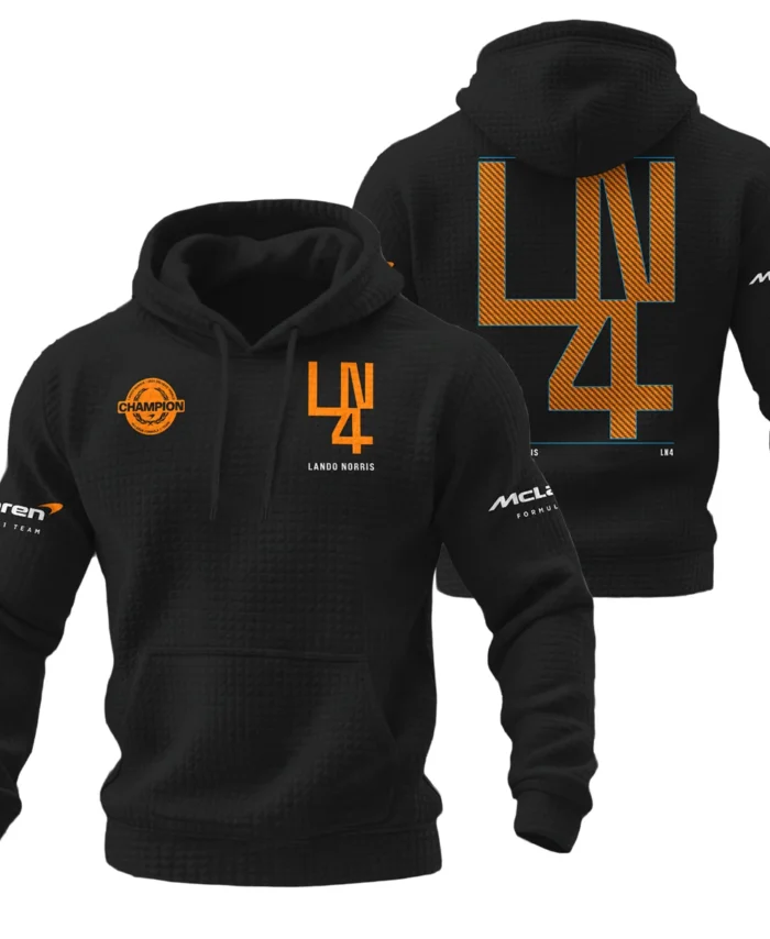 Lando Norris LN4 World Champion McLaren F1 Team Hoodie Quilted Waffle BLVALN051225A8HQW