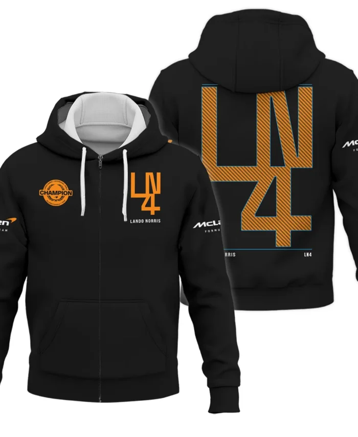 Lando Norris LN4 World Champion McLaren F1 Team Zipper Hoodie BLVALN051225A8ZHD