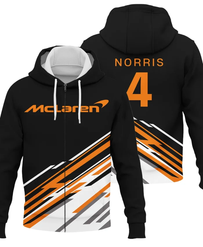 Lando Norris McLaren F1 Exclusive Logo Zipper Hoodie BLMCL10425A2ZHD
