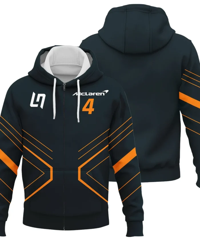 Lando Norris McLaren F1 Exclusive Logo Zipper Hoodie BLMCL10425A3ZHD