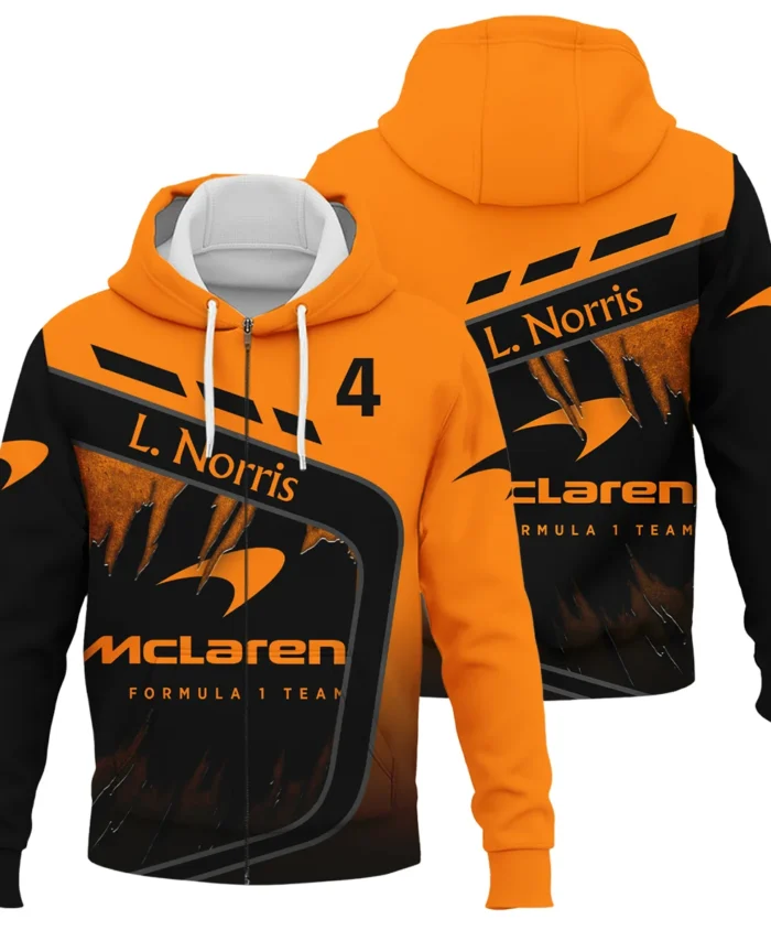 Lando Norris McLaren F1 Exclusive Logo Zipper Hoodie BLMCL3425A1ZHD