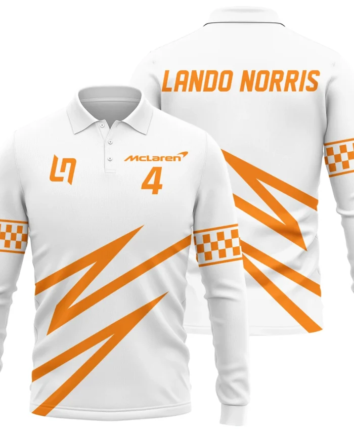 Lando Norris McLaren F1 Long Polo Shirt All Over Prints BLMCL10425A4LPL