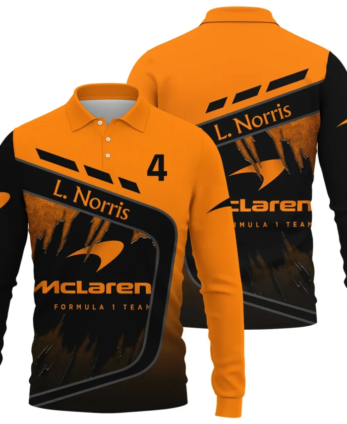 Lando Norris McLaren F1 Long Polo Shirt All Over Prints BLMCL3425A1LPL