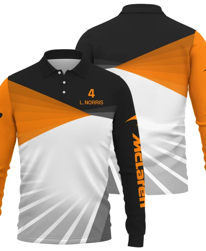 Lando Norris McLaren F1 Long Polo Shirt All Over Prints BLMCL3425A3LPL