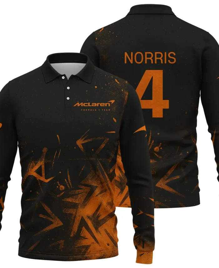 Lando Norris McLaren F1 Long Polo Shirt All Over Prints BLMCL3525A3NRLPL