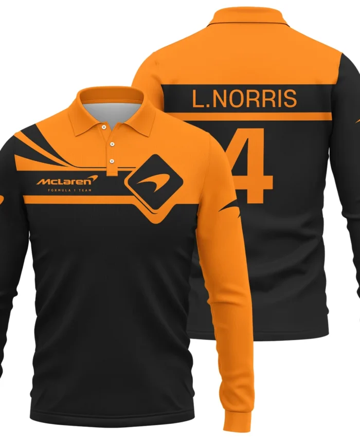 Lando Norris McLaren F1 Long Polo Shirt All Over Prints BLMCL5525A1LPL