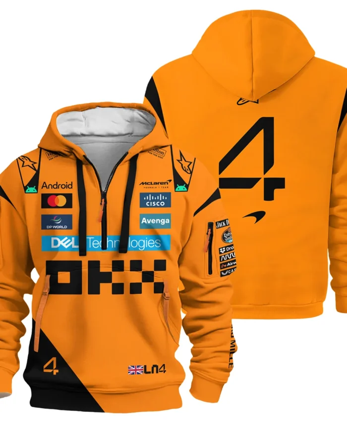 Lando Norris McLaren Formula One Exclusive Hoodie Half Zipper BLF1180525A1HDF